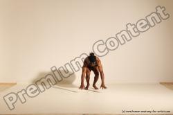 Underwear Gymnastic poses Man Black Athletic Black Dancing Dreadlocks Dynamic poses Academic